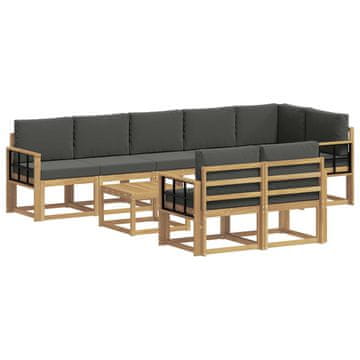 Vidaxl Zunanja garnitura za sedenje 9 szt. Bela in antracit Poliester