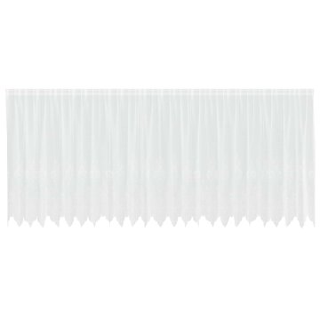 Vidaxl Čipkasta Zavesa z zavesami Bela 180 x 600 cm Poliester