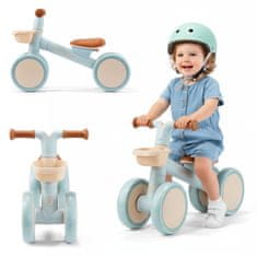 HyperMotion Štirikolesni poganjalček s košarico za majhne otroke - nosilnost 20 kg, kolesa iz pene EVA, nastavljiv sedež, starost 12–36 mesecev