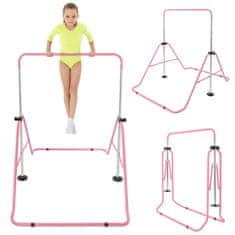 HyperMotion Nastavljiva gimnastična palica za otroke s petimi stopnjami - zložljiva, kromiran jekleni okvir, nedrseči elementi, domača vadba