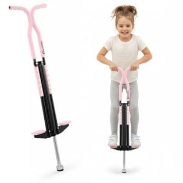 HyperMotion Vzmetni skakalec tipa pogo za otroke z gumijasto nogico - jeklena konstrukcija z vzmetjo, nosilnost 50 kg, starost od 9 do 14 let
