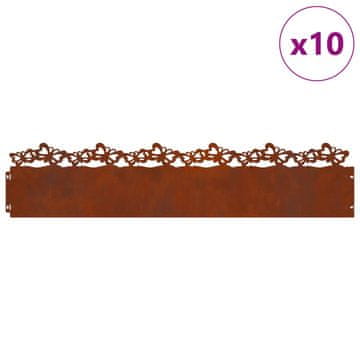 Vidaxl Robniki za trato 10 szt. Rjav 103 x 0,05 x 22 cm