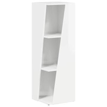 Vidaxl Stranski polic Visok sijaj bela 33 x 32 x 100,5 cm