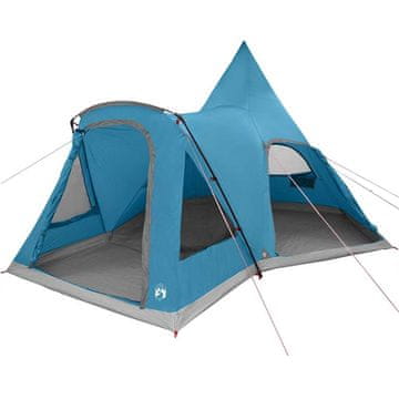 Vidaxl Teepee šotor za 5 oseb s streho Modra 545 x 450 x 295 cm