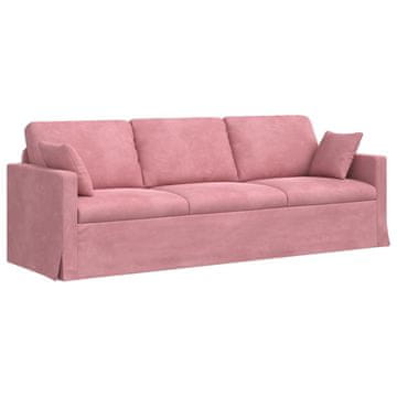 Vidaxl Kavč Roza 228 x 78 x 80 cm Žamet