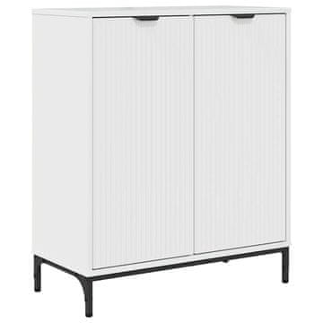 Vidaxl Strani šal Visok sijaj bela 69,5 x 33 x 82 cm Konstruiran les