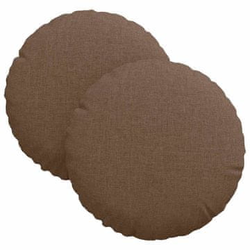 Vidaxl Sedežne blazine 2 szt. Rjava Ø30 x 13 cm blago