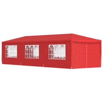 Vidaxl Zabavni šotor 900 x 300 x 255 cm Rdeča PE in jeklo