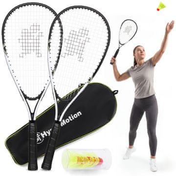 HyperMotion Komplet za crossminton z dvema aluminijastima loparjema - 5 hitrih žogic, torba iz tkanine Oxford, igra brez mreže, za dva igralca