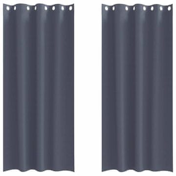 Vidaxl Zavese za zatemnitev z obroči 2 szt. Antracit 225 x 140 cm