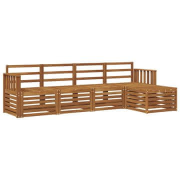 Vidaxl Zunanja garnitura za sedenje 5 szt. Naravna