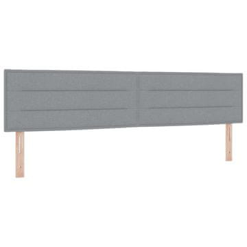 Vidaxl LED glava postelje z LED trakami Svetlo siva 200 cm blago