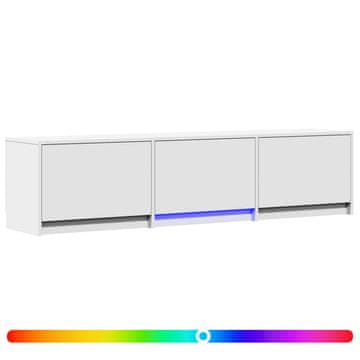 Vidaxl TV omarica z LED osvetlitvijo Z LED Bela 165 x 34 x 40 cm