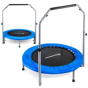 HyperMotion Otroški trampolin premera 97 cm z nastavljivim ročajem - nosilnost 50 kg, za otroke od 3 let, 32 vzmeti, 6 nog z gumijastimi nastavki