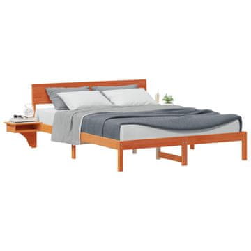 Vidaxl Konstrukcija postelje z vzglavjem Voskast rjav 150 x 200 cm