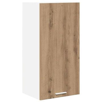 Vidaxl Viseča omarica z vrati Artisan hrast in bela 40 x 31 x 80 cm
