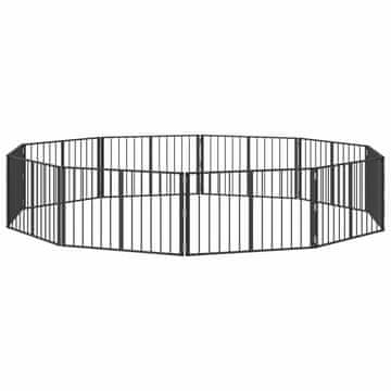 Vidaxl Pasja vrata 10 szt. Črna 100 x 60 cm Cinkana jeklena