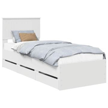 Vidaxl Konstrukcija postelje Bela 75 x 190 cm Inženirsko leseno
