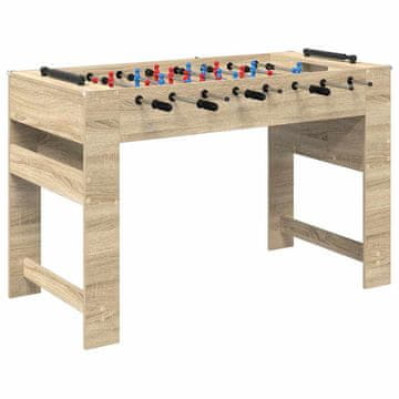 Vidaxl Namizni nogomet Sonoma hrast 125 x 60,5 x 80 cm Konstruiran les