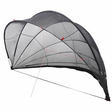 Vidaxl Paviljon za bazen Črna 592 x 590 x 275 cm
