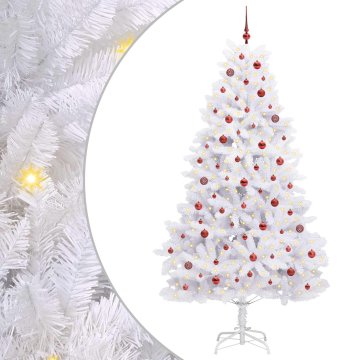 Vidaxl Umetno Zložljivo Božično Drevo Bela 240 cm PVC in jeklo