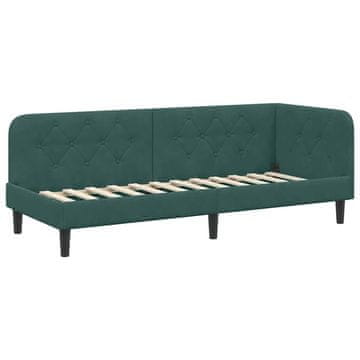 Vidaxl Kotna postelja Temno zelena 80 x 200 cm Žamet
