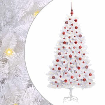 Vidaxl Umetno Zložljivo Božično Drevo Bela 180 cm PVC in jeklo