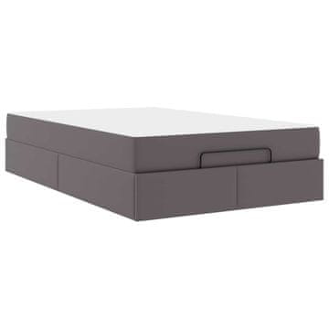 Vidaxl Posteljni okvir z vzmetnico Drugo 2 szt. Siva PVC