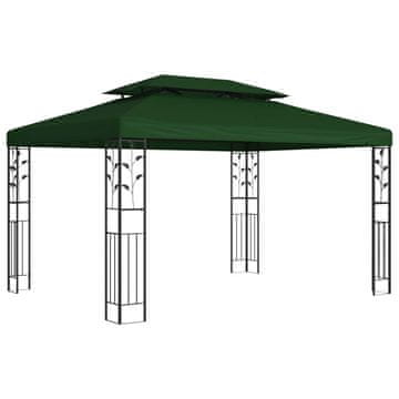 Vidaxl Paviljon 3,97 x 2,96 x 2,68 m Zelena Poliester in jeklo
