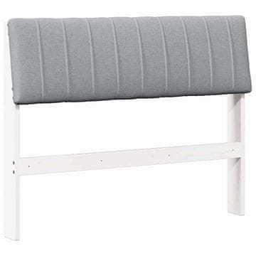 Vidaxl Tapecirano vzglavje Svetlo siva 100 cm Masivno borovo les
