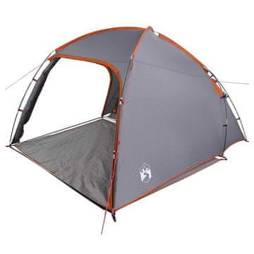 Vidaxl Kabinski šotor Siva in oranžna 370 x 230 x 185 cm tafeta