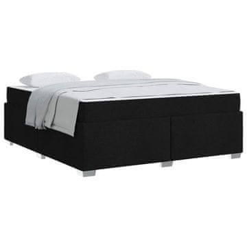 Vidaxl Konstrukcija postelje z vzmetnico Črna 180 x 200 cm blago