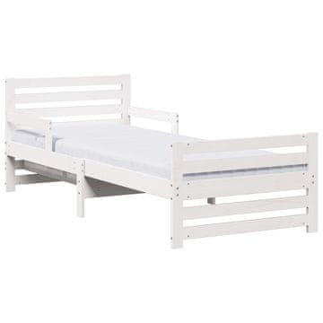 Vidaxl Posteljni okvir z raztegljivo blazino Bela 80 x 200 cm