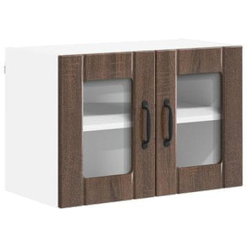 Vidaxl Stenski stekleni omarica LUCCA Rjavi hrast 60 x 31 x 40 cm