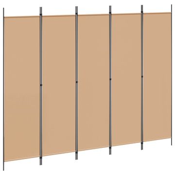 Vidaxl 5-panelni pregradni zid Bež 250 x 200 cm Blago