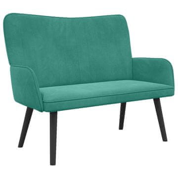 Vidaxl Kavč za 2 osebi Turkizna 115 x 61 x 87 cm Žamet