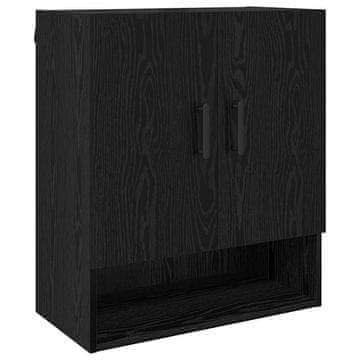 Vidaxl Omara za steno Črna Orehovina 60 x 31 x 70 cm Konstruiran les