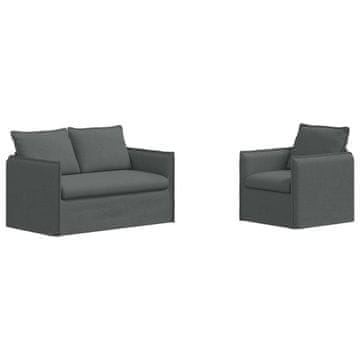 Vidaxl Kavčna garnitura 2 szt. Temno siva 136 x 82 x 85 cm Blago
