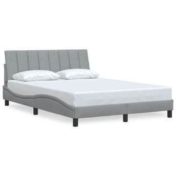 Vidaxl Posteljni okvir brez vzmetnice Hanko svetlo siv 140x200 cm tkanina