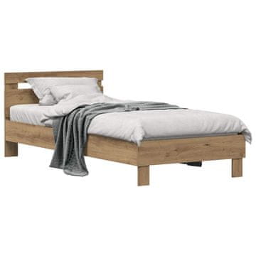 Vidaxl Konstrukcija postelje Umetni hrast 98.5 x 200 cm