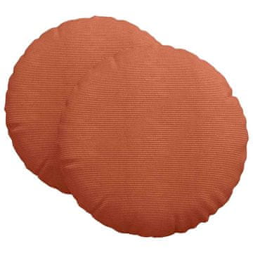 Vidaxl Sedežne blazine 2 szt. Rdeče oranžna Ø60 x 21 cm Žametna tkanina