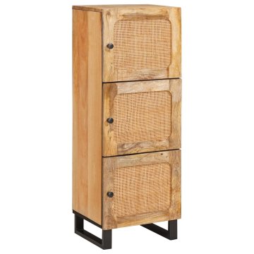 Vidaxl Visok predalnik Rjava 40 x 33 x 110 cm Masiven les manga
