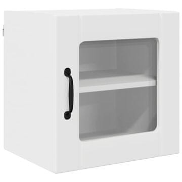 Vidaxl Stenski stekleni omarica LUCCA Bela 40 x 31 x 40 cm