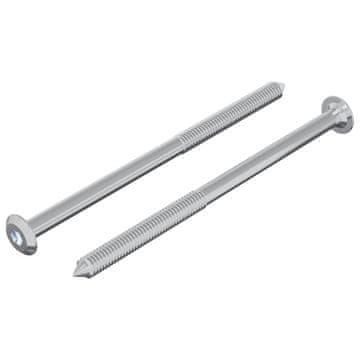 Vidaxl Vijak 2 szt. srebrna M6 x 100 mm Jeklo