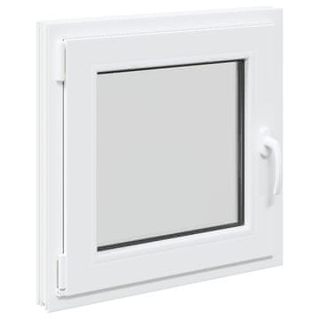 Vidaxl Okno za klet RISOR 60 x 60 cm PVC in steklo Bela
