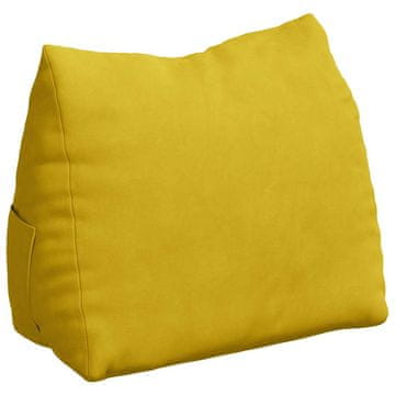 Vidaxl Poglavni vzglavnik Rumena 45 x 20 x 35 cm Žametna tkanina