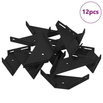 Vidaxl Kotni nosilec 12 szt. Črna 138,5 x 50,5 x 16 mm elezo