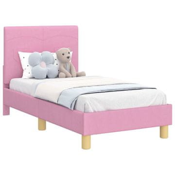 Vidaxl Posteljica za malčke z vzglavjem Roza 70 x 140 cm blago