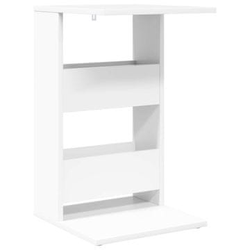 Vidaxl Stranska miza Bela 40 x 35 x 60,5 cm Konstruiran les
