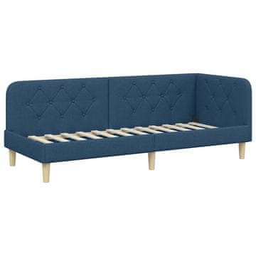 Vidaxl Kotna postelja Modra 80 x 200 cm blago